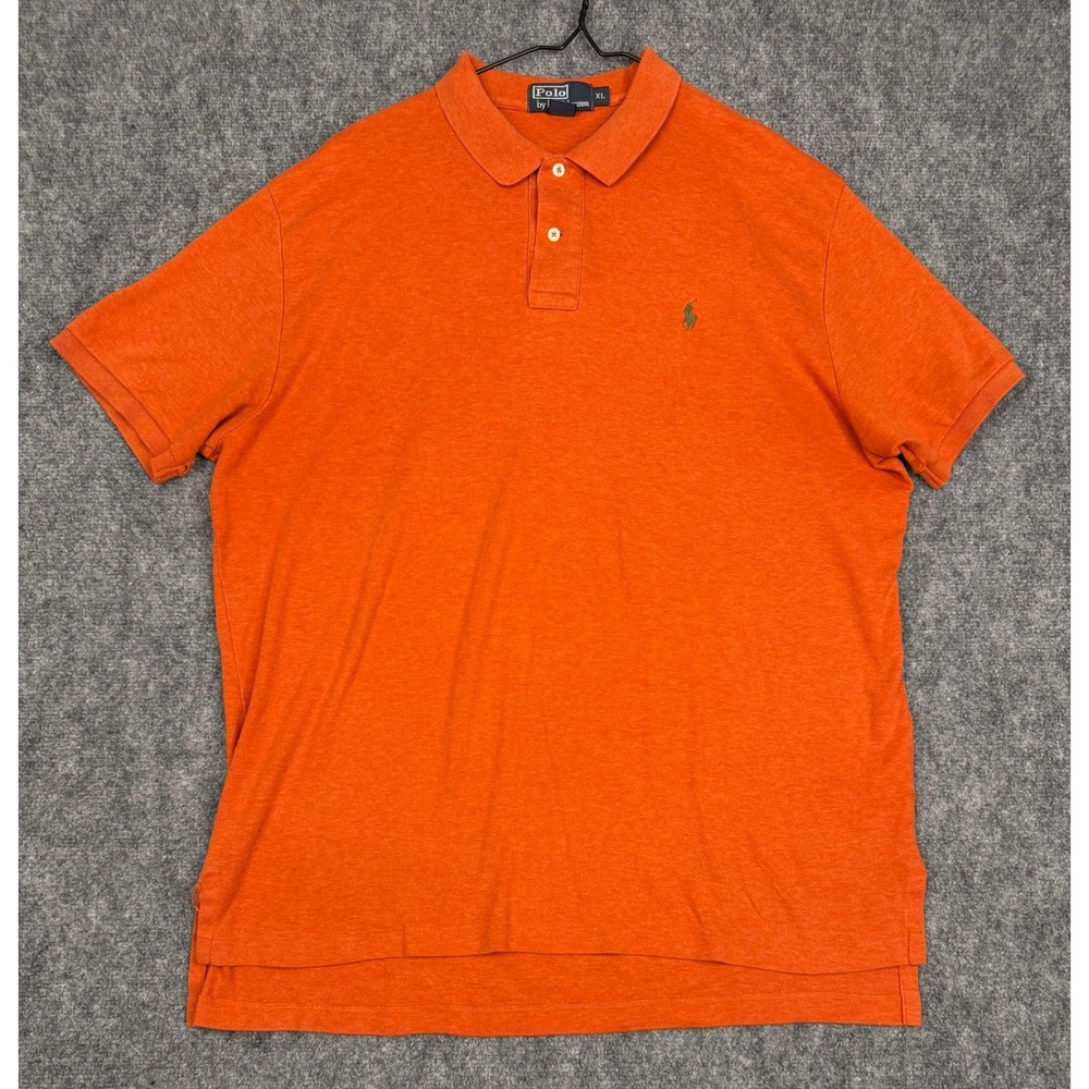 Polo Ralph Lauren Mens XL Orange Heather Short Sleeve Cotton Polo Shirt Pony